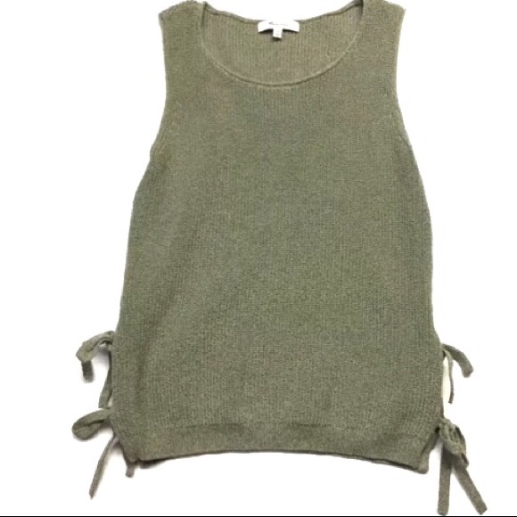 Madewell olive green side tie sweater tank - Picture 4 of 7